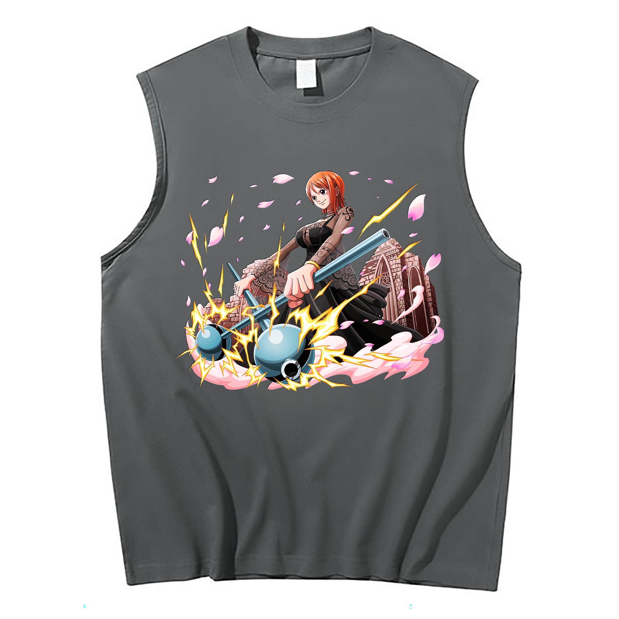 （画像用） ワンピース ナミ ONE PIECE Nami コットン100％タンクトップ（フロントプリント）